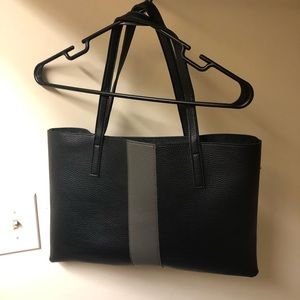 Vince Camuto Black/Gray Vegan Leather Tote